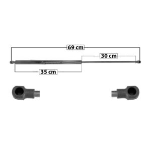 60048 AMORTIGUADOR 5TA PUERTA RN KANGOO 04-09  69 CM 35 CM 30 CM ENTRADA TIPO 1 ENTRADA 2 TIPO 1 134.89 148.37 5418 MANIJAUTO DERECHO/IZQUIERDO