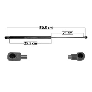 60049 AMORTIGUADOR 5TA PUERTA ST LEON 99-05  50.5 CM 25.5 CM 21 CM ENTRADA TIPO 9 ENTRADA 2 TIPO 1 94.42 107.91 7536 MANIJAUTO DERECHO/IZQUIERDO