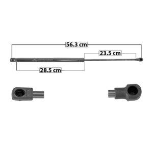 60078 AMORTIGUADOR 5TA PUERTA ST IBIZA HATCHBACK 09-17  56.3 CM 28.5 CM 23.5 CM ENTRADA TIPO 9 ENTRADA 2 TIPO 1 58.45 71.94 SP-6734 MANIJAUTO DERECHO/IZQUIERDO