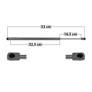 60112 AMORTIGUADOR 5TA PUERTA JP COMPASS 07-17  MANIJAUTO PARA 5TA PUERTA CON BOCINAS 53 CM 32.5 CM 16.5 CM ENTRADA TIPO 1 ENTRADA 2 TIPO 9 139.38 152.87 7106 DERECHO/IZQUIERDO