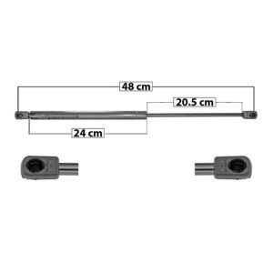 60123 AMORTIGUADOR COFRE DG RAM 1500/2500/3500 02-08  48 CM 24 CM 20.5 CM ENTRADA TIPO 9 ENTRADA 2 TIPO 9 100.04 113.53 MANIJAUTO