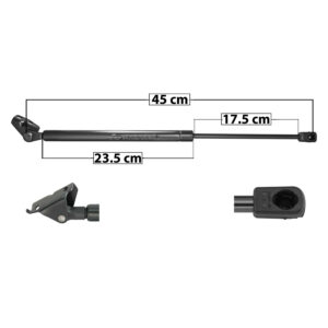 60134 AMORTIGUADOR 5TA PUERTA DG ATOS 05-08  45 23.5 17.5 ENTRADA TIPO 6 ENTRADA 2 TIPO 9 370 83.18 37.73 430 96.67 43.85 MANIJAUTO 8119 TUR Derecho