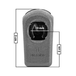 60213 AMORTIGUADOR REPUESTO TERMINAL UN UNIVERSAL 50-23  10 MM 5 MM 3 CM RECTO 2 CM PLASTICO NEGRO MANIJAUTO TUR Derecho/Izquierdo Delantera/Trasera