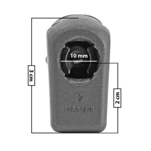 60214 AMORTIGUADOR REPUESTO TERMINAL UN UNIVERSAL 50-23  10 MM 7 MM 3 CM RECTO 2 CM PLASTICO NEGRO MANIJAUTO TUR Derecho/Izquierdo Delantera/Trasera