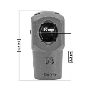 60217 AMORTIGUADOR REPUESTO TERMINAL UN UNIVERSAL 50-23  10 MM 7 MM 3.5 CM RECTO 2.5 CM PLASTICO NEGRO MANIJAUTO TUR Derecho/Izquierdo Delantera/Trasera