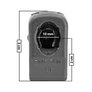 60222 AMORTIGUADOR REPUESTO TERMINAL UN UNIVERSAL 50-23  10 MM 5 MM 3 CM TORCIDO 2 CM PLASTICO NEGRO MANIJAUTO TUR Derecho/Izquierdo Delantera/Trasera