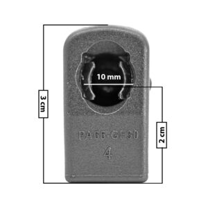 60224 AMORTIGUADOR REPUESTO TERMINAL UN UNIVERSAL 50-23  10 MM 5 MM 3 CM TORCIDO 2 CM PLASTICO NEGRO MANIJAUTO TUR Derecho/Izquierdo Delantera/Trasera