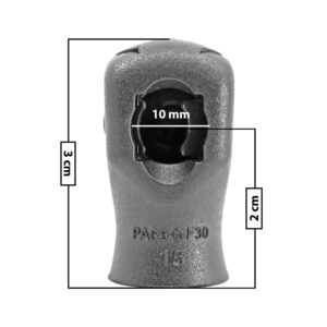 60227 AMORTIGUADOR REPUESTO TERMINAL UN UNIVERSAL 50-23  9 MM 7 MM 3.5 CM RECTO 2 CM PLASTICO NEGRO MANIJAUTO TUR Derecho/Izquierdo Delantera/Trasera