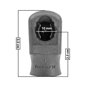 60228 AMORTIGUADOR REPUESTO TERMINAL UN UNIVERSAL 50-23  10 MM 5 MM 3.5 CM TORCIDO 2.5 CM PLASTICO NEGRA MANIJAUTO TUR Derecho/Izquierdo Delantera/Trasera