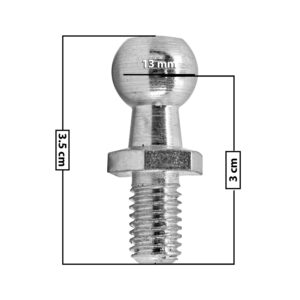 60230 AMORTIGUADOR REPUESTO TERMINAL UN UNIVERSAL 50-23  13 MM 7 MM 3.5 CM CHUPON 3 CM METAL CROMADO MANIJAUTO TUR Derecho/Izquierdo Delantera/Trasera
