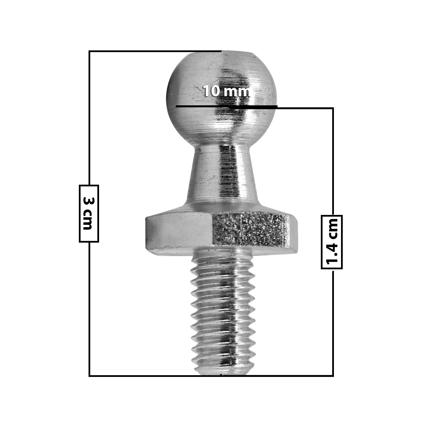 60232 AMORTIGUADOR REPUESTO TERMINAL UN UNIVERSAL 50-23 10 MM 5 MM 3 CM CHUPON 2.5 CM METAL CROMADO MANIJAUTO TUR Derecho/Izquierdo Delantera/Trasera