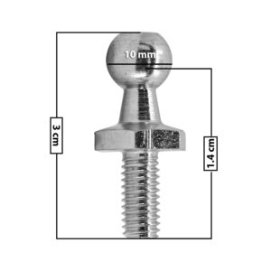 60233 AMORTIGUADOR REPUESTO TERMINAL UN UNIVERSAL 50-23  9 MM 5 MM 3 CM CHUPON 2.5 CM METAL CROMADO MANIJAUTO TUR Derecho/Izquierdo Delantera/Trasera
