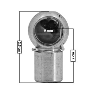60239 AMORTIGUADOR REPUESTO TERMINAL UN UNIVERSAL 50-23  9 MM 5 MM 2.5 CM RECTO 2 CM METAL CROMADO MANIJAUTO TUR Derecho/Izquierdo Delantera/Trasera