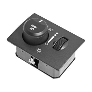 70553 INTERRUPTOR LUZ DE FARO CR 300C/300 05-10 DG CHALLENGER 08-10/CHARGER 06-10/MAGNUM 05-08 6 PINS CUADRO CON REGULADOR NEGRO PARA FARO NIEBLA 12VCC TIPO ORIGINAL