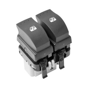 70691 CONTROL ELECTRICO RN CLIO EURO 07-12/DUSTER 11-16/KOLEOS 08-16/LAGUNA 03-07/MEGANE 04-10/SANDERO 07-15/SCENIC 05-08 DE ELEVADOR 10 PINS 2 TECLAS NEGRO BASE GRIS DOBLE CLICK 12VCC MANIJAUTO DELANTERA IZQUIERDA