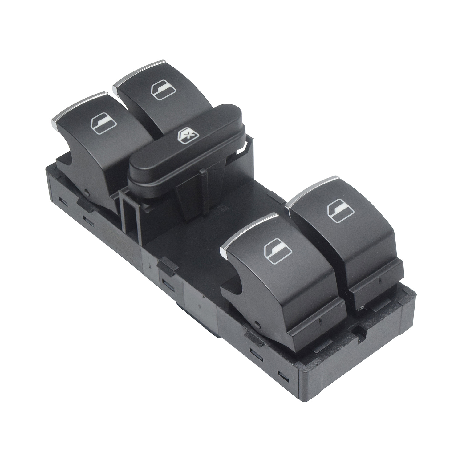 70695 CONTROL ELECTRICO VW BORA 05-10/PASSAT 06-10/POLO 09-19/JETTA BICENTENARIO 11-18 ST IBIZA 09-17 DE ELEVADOR 10 PINS 5 TECLAS NEGRO FILO PLATA 12VCC MANIJAUTO DELANTERO IZQUIERDO