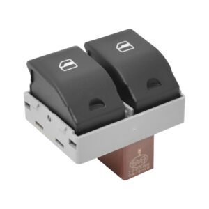 70792 CONTROL ELECTRICO ST IBIZA/CORDOBA 03-08 VW CROSSFOX 07-17/GOL 08-15/LUPO 04-09/POINTER 06-10/POLO 03-07 DE ELEVADOR 4 PINS 2 TECLAS NEGRO BASE CAFE UN CLICK 12VCC