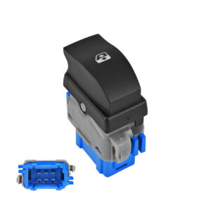 70864 CONTROL ELECTRICO RN DUSTER 11-16/MEGANE 04-10/SCENIC 05-08/CLIO EURO 07-12/KOLEOS 08-16/SANDERO 07-15/LAGUNA 03-07  DE ELEVADOR 6 PINS 1 TECLA NEGRO BASE AZUL 12VCC MANIJAUTO Derecho Delantera