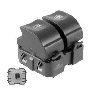 70996 CONTROL ELECTRICO RN DUSTER 15-20/SANDERO 17-20/OROCH 17-22  DE ELEVADOR 6 PINS 2 TECLAS NEGRO BASE GRIS 12VCC MANIJAUTO DELANTERO IZQUIERDO