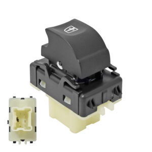 70998 CONTROL ELECTRICO RN CLIO RS 15-17/DUSTER 17-20/SANDERO 16-18/LOGAN 15-19/STEPWAY 16-18/CAPTUR 18-20 DE ELEVADOR 6 PINS 1 TECLA NEGRO BASE BLANCA 12VCC MANIJAUTO