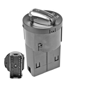 71117 INTERRUPTOR LUZ DE FARO VW BEETLE 98-11/GOLF 00-06/JETTA CLASICO 08-15/A4 99-07/PASSAT 98-04/POINTER 06-10/POLO 03-20/VENTO 14-20 SIN LUCES AUTOMATICAS 17 PINS 2 PASOS NEGRO FILO CROMADO BASE LARGA PARA FARO NIEBLA 12VCC MANIJAUTO