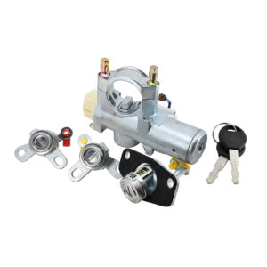 71625 SET DE CILINDROS NS SENTRA 01-06  CON LLAVE PUERTA/CAJUELA/ENCENDIDO 6 PINS METAL CROMADO 12VCC MANIJAUTO CHIN