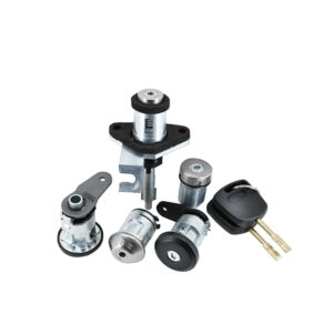 71632 SET DE CILINDROS FD KA 01-08  CON LLAVE ENCENDIDO/PUERTA/CAJUELA/COFRE METAL CROMADO 12VCC CHIN MANIJAUTO