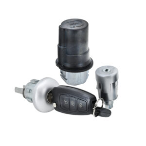 71656 SET DE CILINDROS FD TRANSIT 14-23  CON CONTROL / CON LLAVES PARA CHIP PUERTA/ENCENDIDO/COFRE METAL PLATA CHIN MANIJAUTO 1913140/1877549/1907048/2031477 Izquierdo Delantera