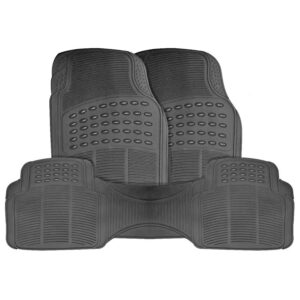 92873 TAPETE UN VARIOS VYNYL AUTOS Y PICK UP 3 PIEZAS NEGRO/CROMO HUMO