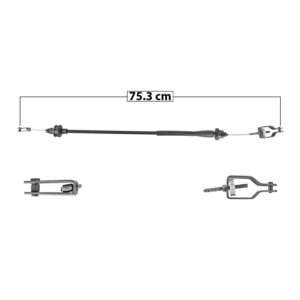 96022 CHICOTE DE CLUTCH NS TSURU I 82-85  STANDART 75.3 CM