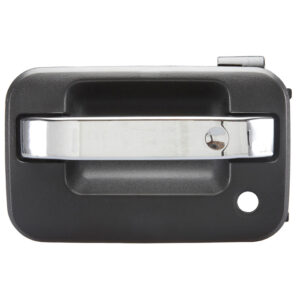 98389 MANIJA EXTERIOR FD LOBO 04-08  LC MARK LT 06-13  CON HOYO PARA LLAVE CORRUGADA NEGRA/CROMO PLASTICO HUSHAN DELANTERA IZQUIERDA