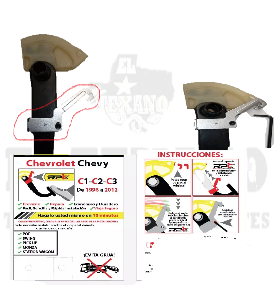 BAS21 KIT DE REPOCION DE PEDAL CLUTCH CHEV CHEVY C1-C2-C3 94-13