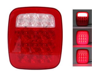 CAL339 CALAVERA UNIVERSAL TIPO JEEP 16 LEDS 4 FUNCIONES ROJA