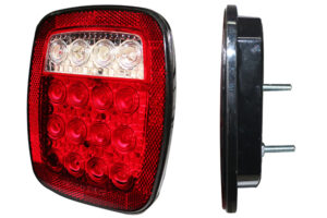 CAL339 CALAVERA UNIVERSAL TIPO JEEP 16 LEDS 4 FUNCIONES ROJA