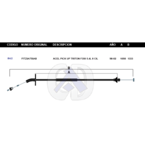 CDA12 CABLE DE ACELERADOR FD PICK UP F-350 MOTOR 5.4L 98-02 #862