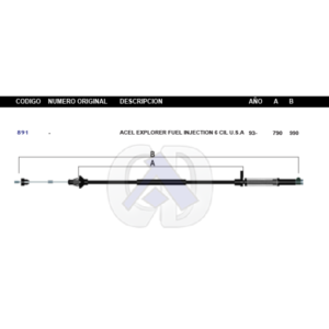 CDA13 CABLE DE ACELERADOR FD EXPLORER 6CIL 93-94 #891