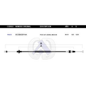 CDA16 CABLE DE ACELERADOR MZ PICK UP 4CIL 89-91 #MA02