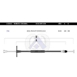 CDA2 CABLE DE ACELERADOR TY PICK UP 82-83 #726