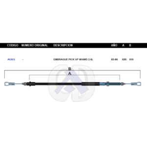CDC14 CABLE DE CLUTCH MT PICK UP 4WD 83-86 #MI303