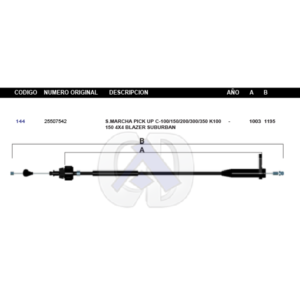 CDS1 CABLE DE SOBRE MARCHA GM PICK UP TRANS AUT 82-84 #144