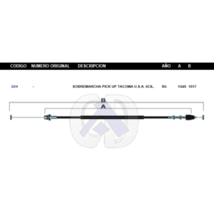 CDS2 CABLE DE SOBRE MARCHA TY TACOMA 6CIL 95 #204