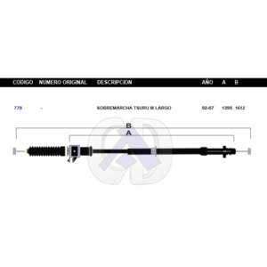 CDS7 CABLE DE SOBRE MARCHA NS TSURU III LARGO 92-16 #778