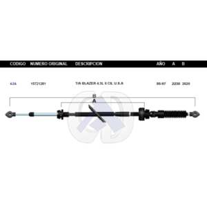 CDT14 CABLE DE TRANSMISION GM BLAZER AUT MOTOR 4.3L 4WD 95-97 #626
