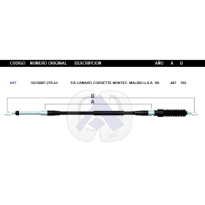 CDT15 CABLE DE TRANSMISION GM CAMARO AUT CORTO 95 #697