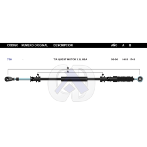 CDT19 CABLE DE TRANSMISION NS QUEST AUT MOTOR 3.3L 93-96 #758