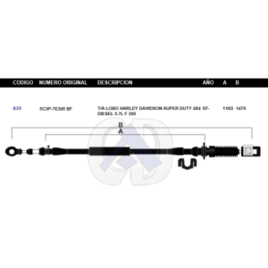 CDT24 CABLE DE TRANSMISION FD LOBO AUT MOTOR 5.7L 4WD 04-08 #835