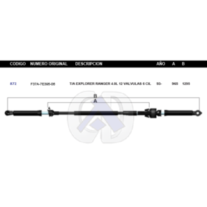 CDT27 CABLE DE TRANSMISION FD EXPLORER AUT MOTOR 4.0L 93-94 #872