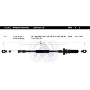 CDT28 CABLE DE TRANSMISION FD PICK UP AUT 6/8CIL 90-96 #873