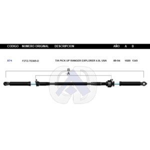 CDT29 CABLE DE TRANSMISION FD EXPLORER AUT MOTOR 4.0L 89-94 #874