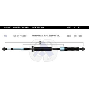 CDT3 CABLE DE TRANSMISION VW JETTA/GOLF STD TRANSV 92-00 #536